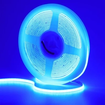 Image of GOMING 12V 5mm Width Blue COB LED Strip Light 16.4ft(5M) Uniform Glow 400LEDs/M Flexible Not Waterproof IP20 Tape Lights for DIY Bedroom Kitchen Home Decor(No Power Supply)