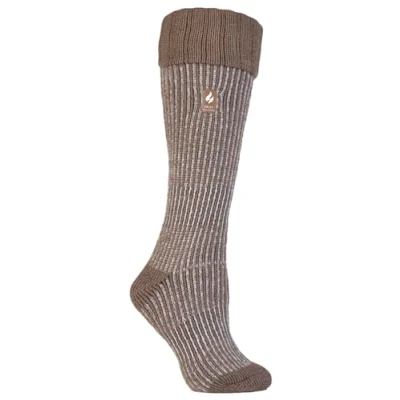 Image of HEAT HOLDERS Ladies Winter Thermal Boot Socks in 4 colours 8 UK 37 42 eur (4 UK, Beige Rib)