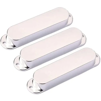 Image of Alnicov 82mm Pickup Covers Plastic Closed Shell Electric Guitar Single Coil Pack of 3（Chrome）