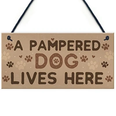 Image of RED OCEAN Funny Dog Sign For Home Gate Pet Gift Lover Keepsake