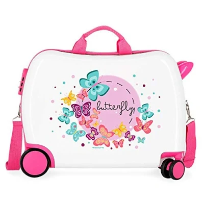 Image of MOVOM Kid&#039;s Happy Time Rolling Suitcase, Butterfly, 50 centimeters