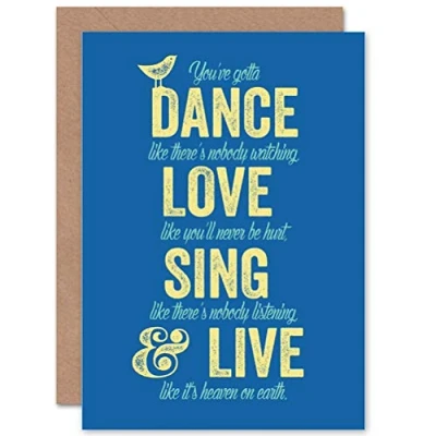 Image of Wee Blue Coo OCCASION FRIENDSHIP DANCE LOVE SING LIVE COLOUR ART GREETING CARD
