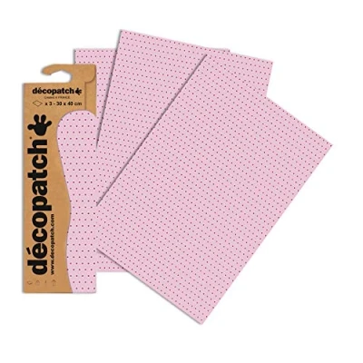 Image of Décopatch Ref C659O Pink Tiny Flowers Print Paper Pack Each Sheet 30 x 40cm, of 3 Sheets Best Used With Décopach Glue &amp; Varnish,