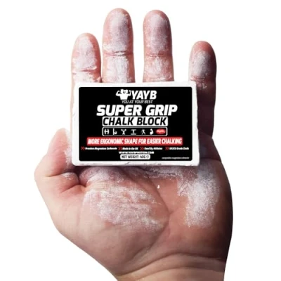 Image of YAYB Super Grip Chalk Block Weight lifting, Rock Climbing, Bouldering, Gymnastics, Bodybuilding, Power strongman, yoga (40g x2 (Rectangle))