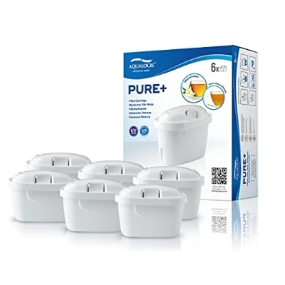 Image of Aqualogis Pure+ Water Filter Cartridge Compatible with Maxtra &amp; Maxtra+ Plus, Aluna, Style, Elemaris, Marella, Fun Jug, Pitcher, Tassimo (6 Pack)