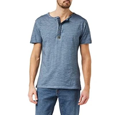 Image of KEY LARGO Men&#039;s Arena Button T Shirt, Flintstone Blue (1233), M