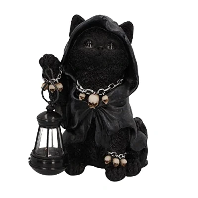 Image of Nemesis Now Reapers Feline Cat Lantern Figurine, Black, 18.5cm