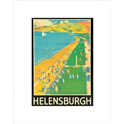 Image of Wee Blue Coo Advert Lner Helensburgh Scotland Beach Coast Clyde Wall Art Print