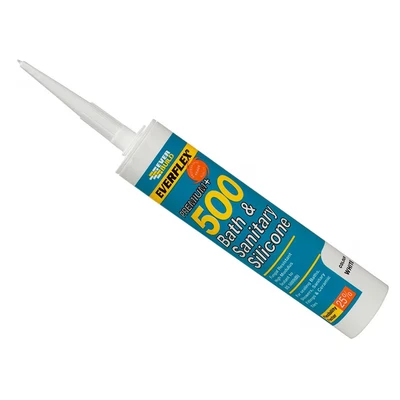 Image of Everbuild 500 Bath &amp; Sanitary Silicone Sealant Ivory 290ml EVB500IV