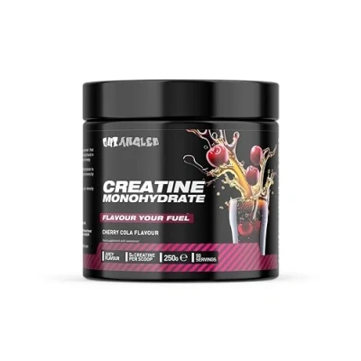 Image of Out Angled Creatine Monohydrate Powder, Cherry Cola, 50 Servings, Micronised for Easy Mixing, Muscle Growth, Recovery and Strength Performance