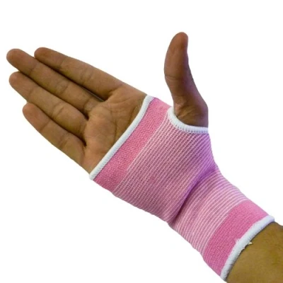 Image of 2 x Pink Elasticated Hand Palm Wrist Support Glove Elastic Brace Sleeve Splint