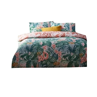 Image of furn. Medinilla Duvet Cover Set, Polycotton, Sage/Blush, King