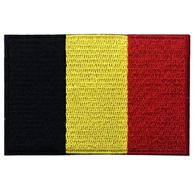 Image of Belgium Flag Embroidered Belgian National Emblem Iron On Sew Patch