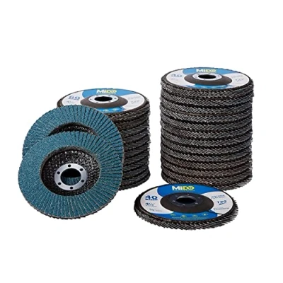 Image of MIDO Professional Abrasive Flap Discs 115mm 25 PCS 40/60/80/120 Grit Assorted Type 29 Grinding for Angle Grinder Sanding Metal Wood