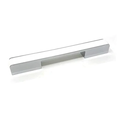Image of 160mm Gloss White &amp; Polished Chrome D Handle for Kitchen Cabinets, Drawers, Furniture and Bedrooms