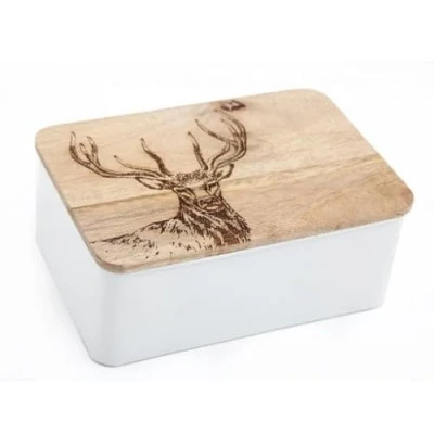 Image of Marco Paul Metal Storage Tin Biscuit Tub Shortbread Kitchen Container (stag only)