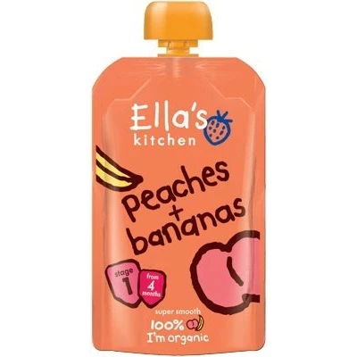 Image of Ella&#039;s Kitchen Stage 1 Baby Food Peaches &amp; Bananas 120g (Pack of 5)