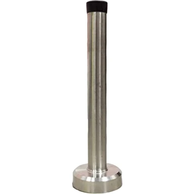 Image of Pair of Stainless Steel Door Stops with Rubber Buffers Stop Doors from Opening Too far and Causing Damage to Walls (120mm Length)