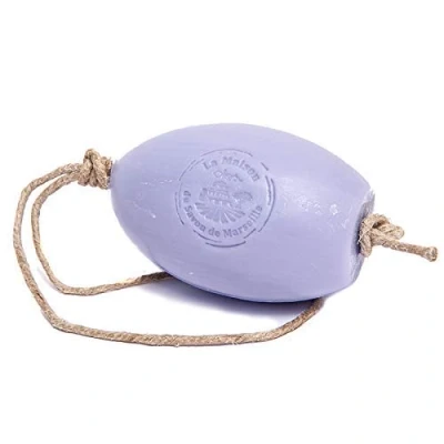 Image of Savon de Marseille French Soap On A Rope Natural and Eco Friendly Hand Wash Made with Organic Argan Oil Lavender Fragrance 270g Bar
