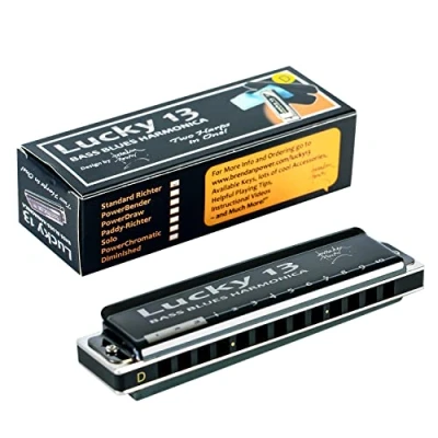 Image of East top Lucky 13 Bass Plus Blues harmonica Holes Diatonic Harp Mouth Organ Professional Richter D key for Adults
