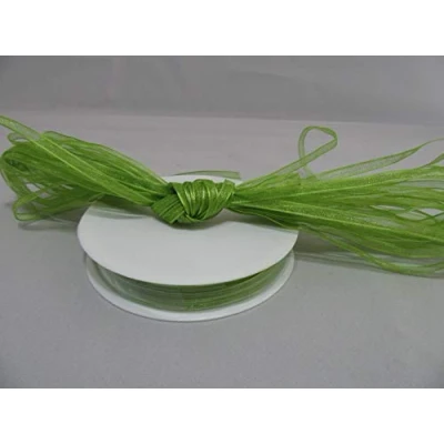 Image of 1 roll of 3mm Sheer Organza Ribbon x 50 metres Sage Light Green Double Sided 3 mm