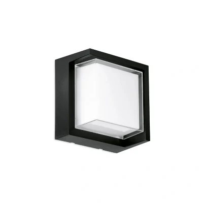 Image of Enlite 10W CCT Switchable Square Cowl LED Bulkhead Black