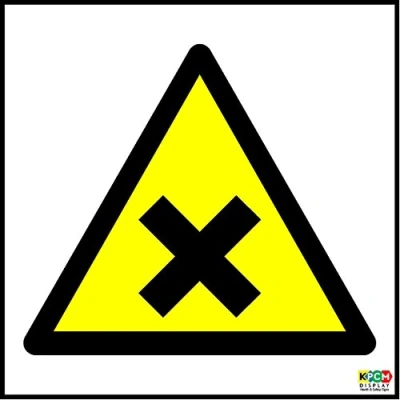 Image of Warning Irritant substances Symbol Safety Sign Self Adhesive Sticker 100mm x