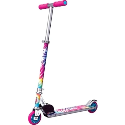 Image of Razor A Kick Scooter Special Edition Aluminium Folding for Kids, Tie Dye Graphics