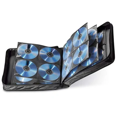 Image of Hama CD Wallet for 208 Discs CD/DVD/Blu Ray Folder Storage, Space Saving the Office, Car and at Home Black