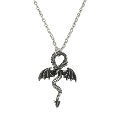 Image of Alchemy Gothic Drankh Necklace black silver colored Dragon, Gothic, tin alloy
