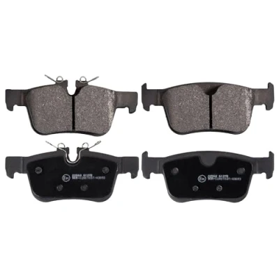 Image of 31423653, 31423654, 31665837, 31687502, 32287430 Brake pad set BLUE PRINT ADBP420022 Rear Axle prepared for wear indicator VOLVO: S90 II