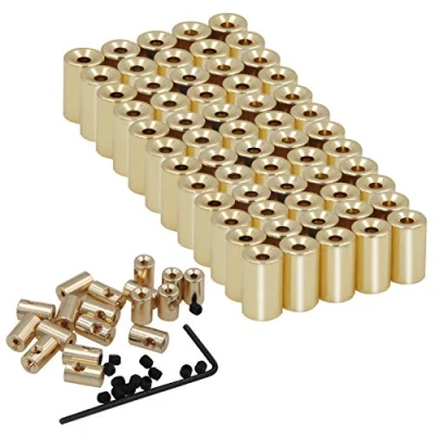 Image of EuTengHao 60 Pieces Pin Locks Backs Locking Keepers Clasp, Keepers(9mmx5.5mm,Gold)