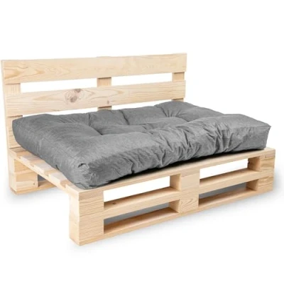 Image of bananair Pallet Cushions Outdoor Water Repellent &amp; UV Resistant Fabric Highly Comfortable Foam Padded Garden Furniture (Seat Cushion 120x80 cm, Grey)