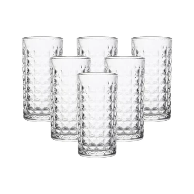 Image of simpa Premium Diamond Parten Hi Ball Glasses 278ml Set of 6