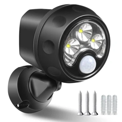 Image of EXTRTASTAR Security Lights Outdoor Motion Sensor, Battery Operated Light 6500K, IP65 Waterproof Lighting with Pir for Porch Garage Hallway Garden 420LM