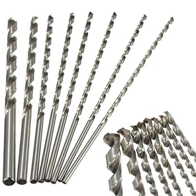 Image of 8pcs 200mm Extra Long Twist Drill Bits Straight Shank High Speed Steel for Wood Plastic and Aluminum