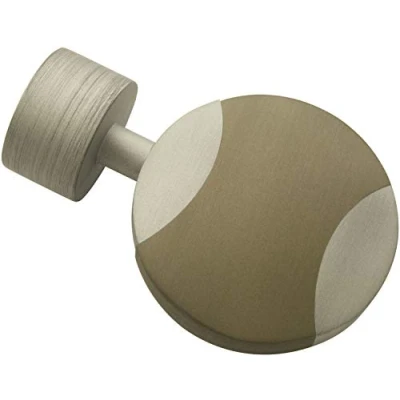 Image of Gardinia disc 2 x end Piece, Metal, Curtain Technology, Diameter, Silver Coffee (Silver/Cappuccino), Ø 19 mm