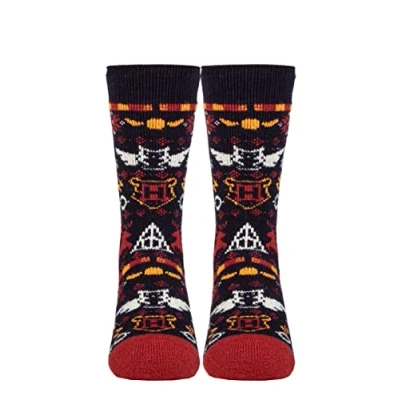 Image of Women&#039;s 1 Pair SOCKSHOP Heat Holders 1.6 TOG Lite Harry Potter Thermal Socks Navy 4 8 Ladies