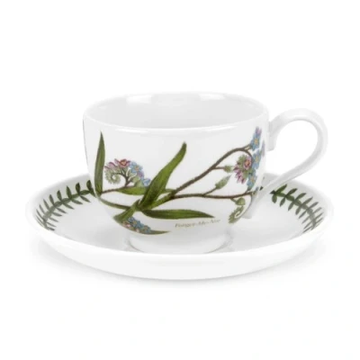 Image of Portmeirion Botanic Garden Teacup &amp; Saucer Traditional Shape Forget Me Not