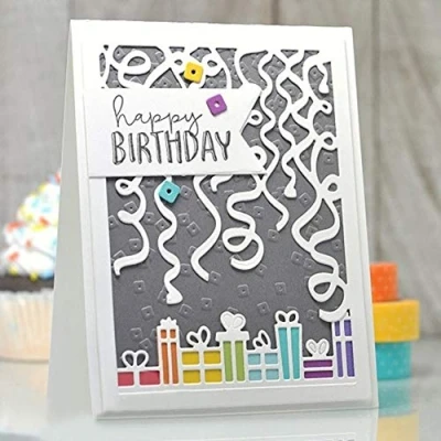 Image of Cutting Dies for Card Making, YunTrip Ribbon Background Frame New Metal DIY Die Cut Stencils Scrapbooking Photo Album Paper Decorative Craft Greeting Cards/Invitation