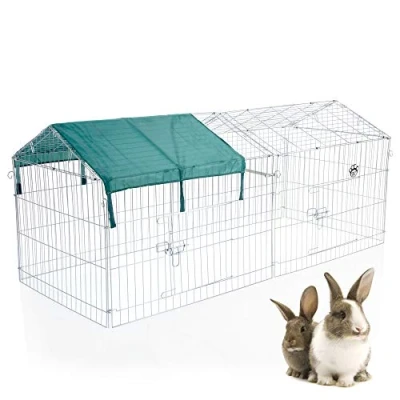 Image of Cozy Pet Rabbit Run Playpen Rectangular Pitched Roof 5Ft 10In Long x 2Ft 5In Wide inc Protective Cover Guinea Pig Pen, Ferret Play Pen RR06. (We do not ship to Channel Islands or IOW.)