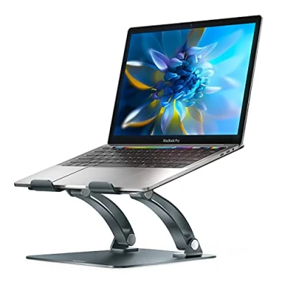 Image of NULAXY Laptop Stand, Ergonomic Height Angle Adjustable Riser Holder Compatible with MacBook, Air, Pro, Dell XPS, Samsung All Laptops 10 17&quot;, Supports Up to 22 Lbs Space (Grey)