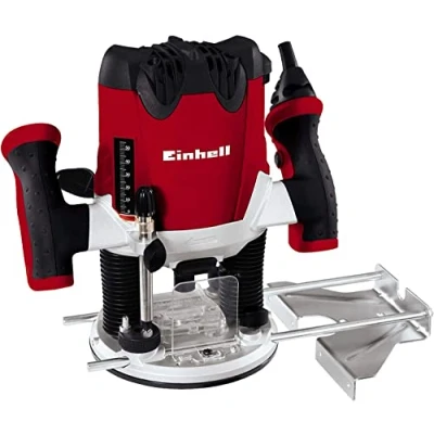 Image of Einhell 4350490 TE RO 1255 E Power Router 1200W Wood Trimmer, Precise Variable Milling Depth Plunge Electric 1/4 Inch Handheld Tool For Woodworking