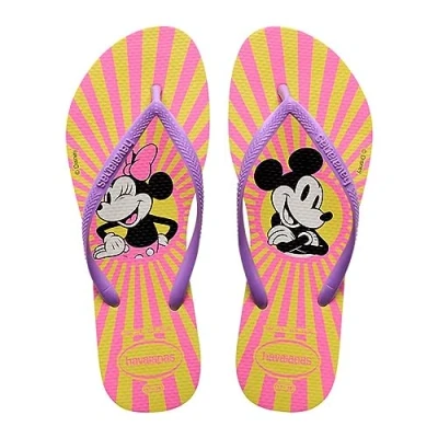 Image of Havaianas Slim Disney Women Flip Flops Color: Yellow Pixel Size: 6/7 UK