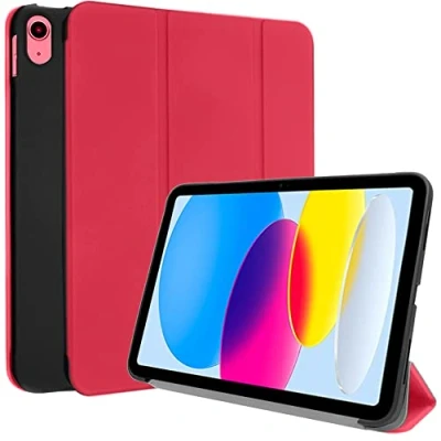 Image of TECHGEAR iPad 10, 10th Generation 10.9&quot; Smart Case Slim Tri fold Stand Cover with Corner Protection [Auto Wake/Sleep] for 2022 Red
