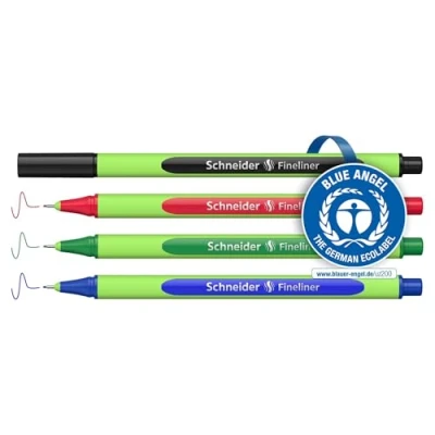Image of Schneider writing instruments Fineliner Line Up, 0.4 mm 4er Pack,Black/Blue/Red