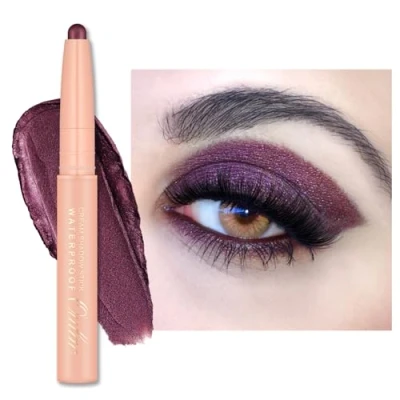Image of Oulac Twist Up Burgundy Eyeshadow Stick Crayon, Creamy Blendable Texture, Vegan &amp; Cruelty Free Eye Makeup, 1.25g, 12 Lilac Fairy