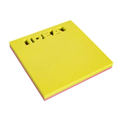 Image of APLI 18337 IDEA Punched Sticky Notes 75 x mm Pad of Sheets 3 Assorted Fluorescent Colours