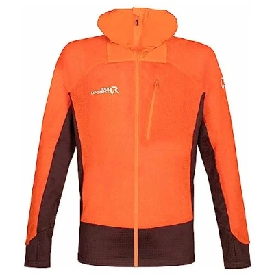 Image of Rock Experience REMC02211 PINNACLE HOODIE FZ Jacket Women&#039;s 0630 FLAME+0413 BITTER CHOCOLATE XL