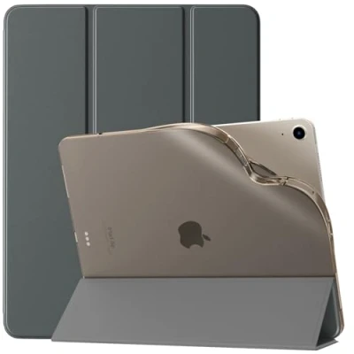 Image of TiMOVO for New iPad Air 13 inch (M2) Case 2024, Slim Soft TPU Translucent Frosted Back Protective Cover 13, Support Auto Wake/Sleep, Space Gray